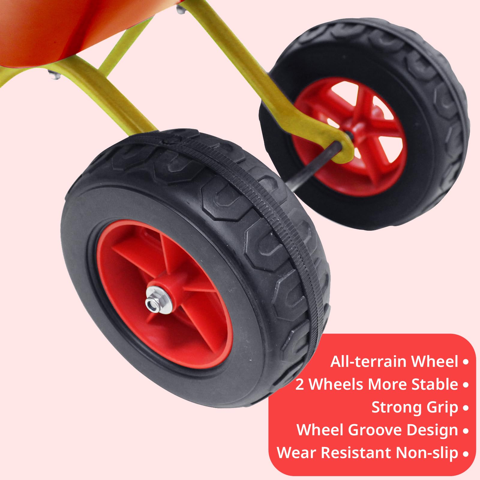 3T GROUP ABS non-slip handle ensures comfortable, safe pushing for small hands.