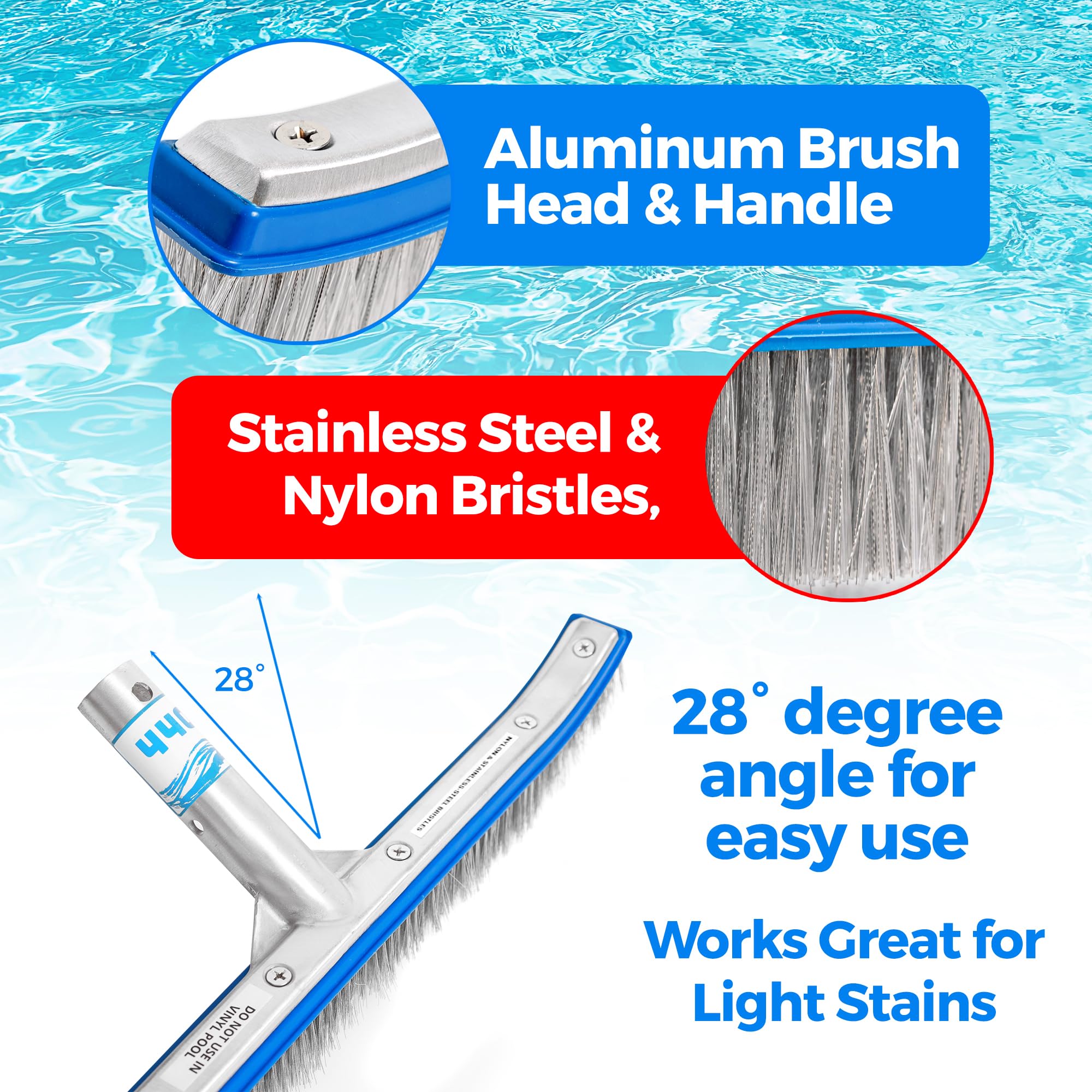 440 Combo curved design reaches corners and edges for thorough scrubbing.