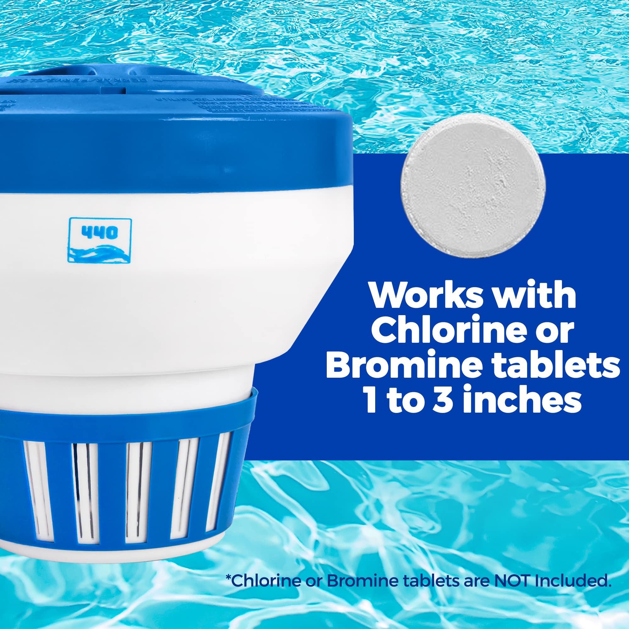 440 Heavy-duty plastic construction withstands sun and weather.