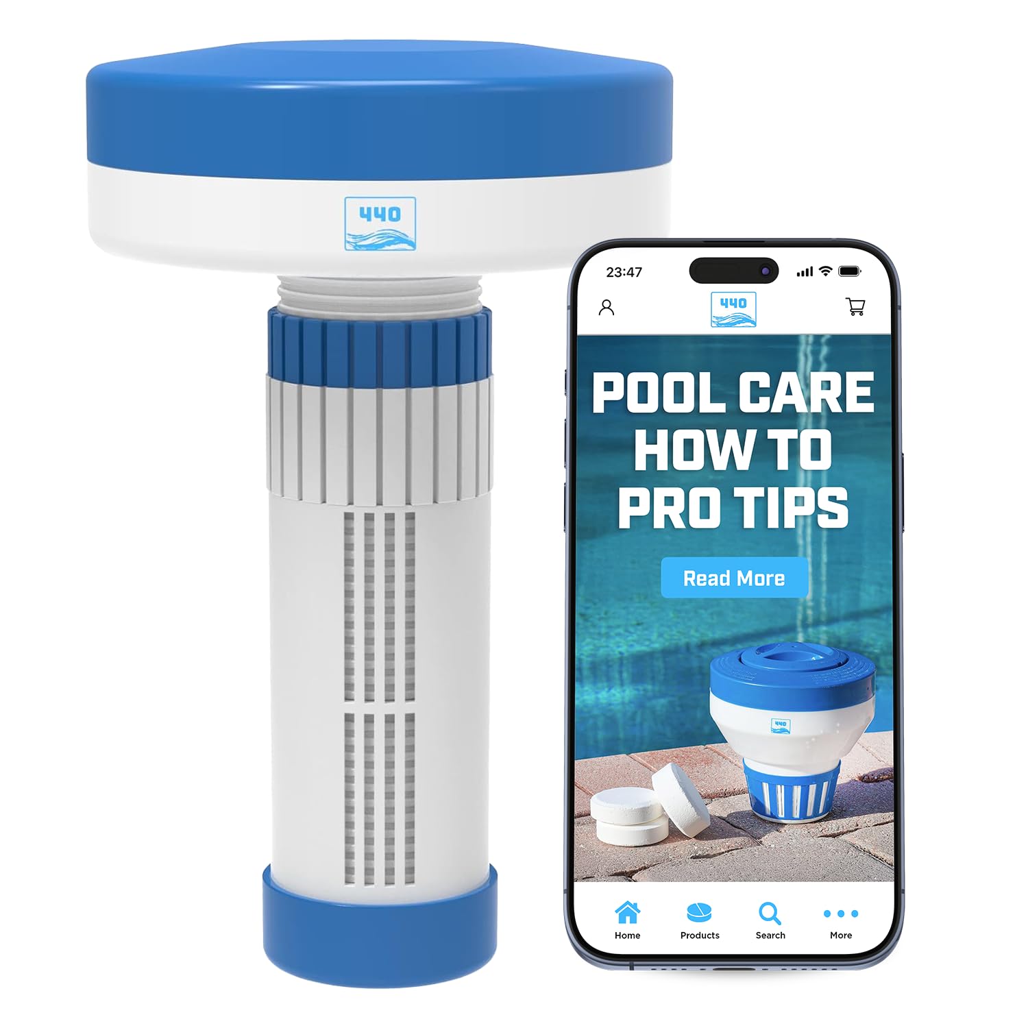 440 Mini Premium Floater Dispenser for spa setup with compact design