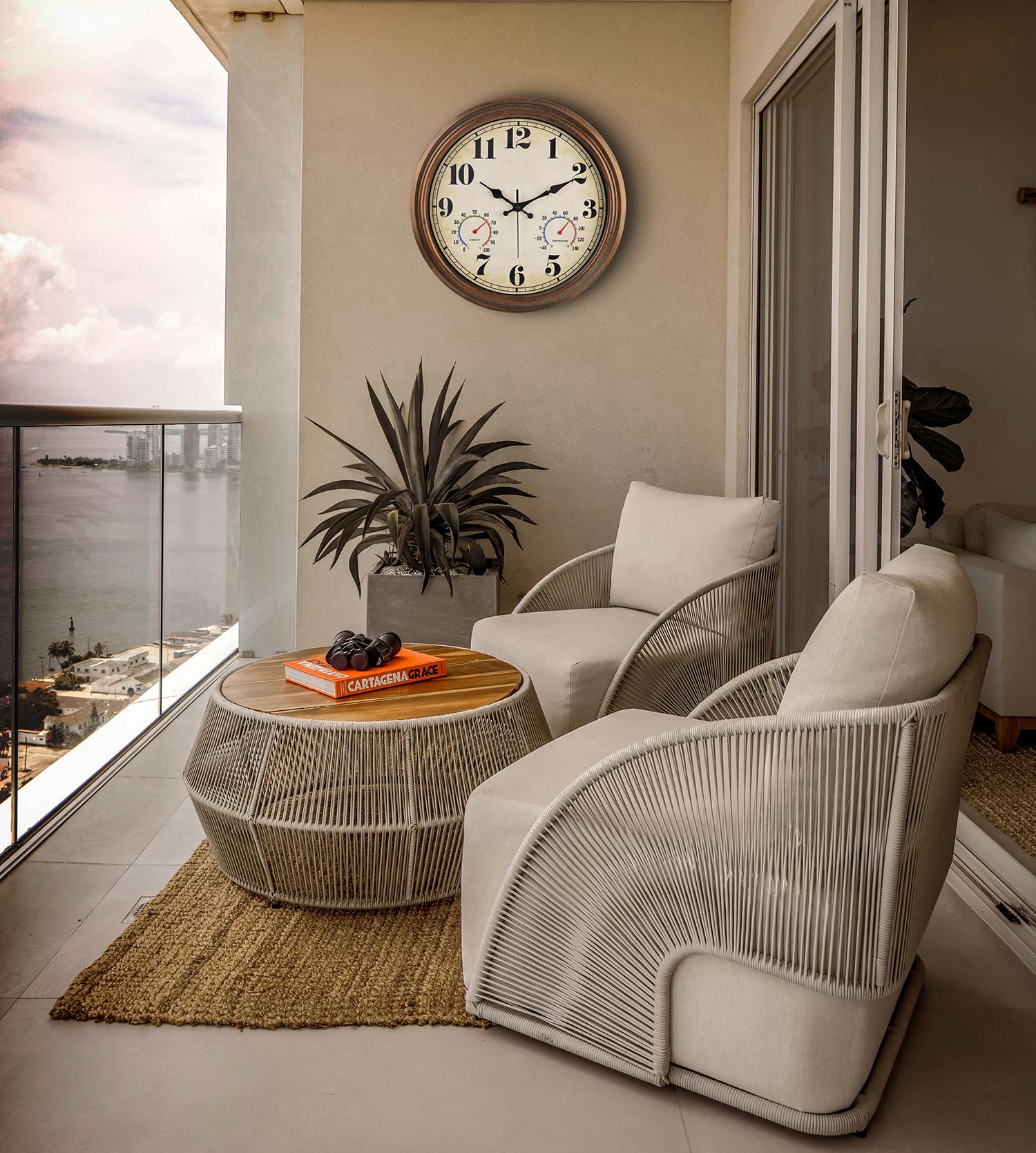 45MinST bronze wall clock silent movement minimizes ticking distractions.
