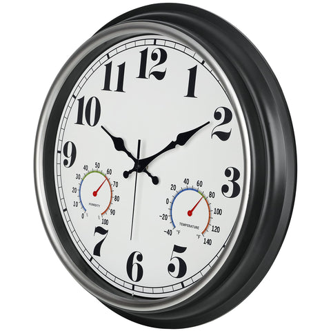 Classic round silver design works indoors or outdoors with versatile styling.