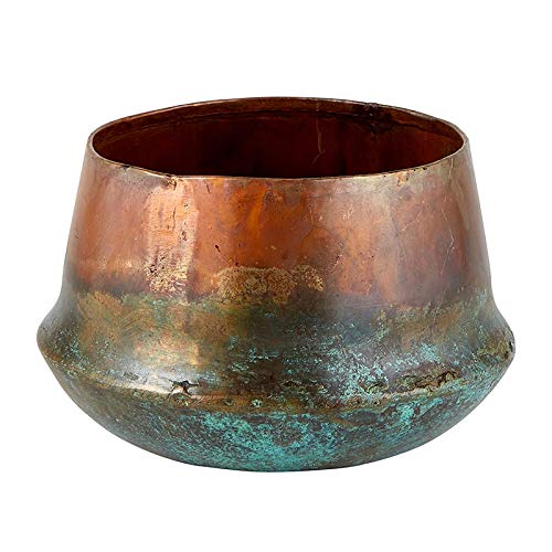 47th & Main rustic copper-blue planter with patina for chic indoor décor
