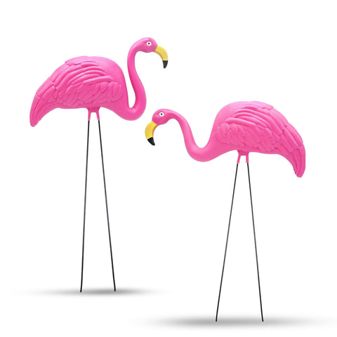 4E's Novelty pink flamingos yard ornament — 24-inch height boosts curb appeal.