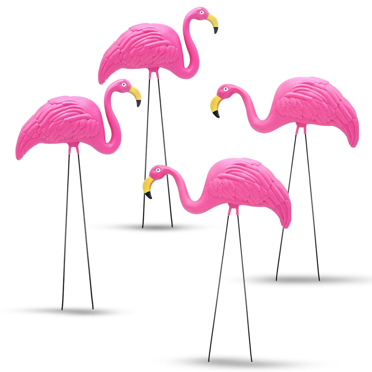 4E's Novelty 24-inch pink flamingos add tropical color to your lawn.