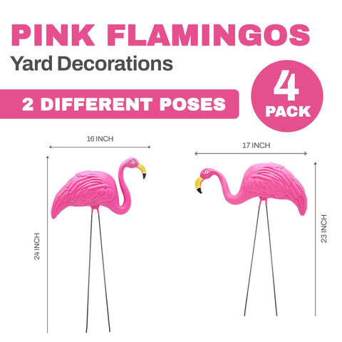 4E's Novelty flamingos stay vibrant with UV-resistant finish for seasons.