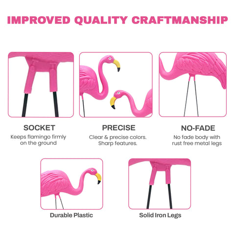 4E's Novelty 24-inch flamingos brighten lawns and patios.