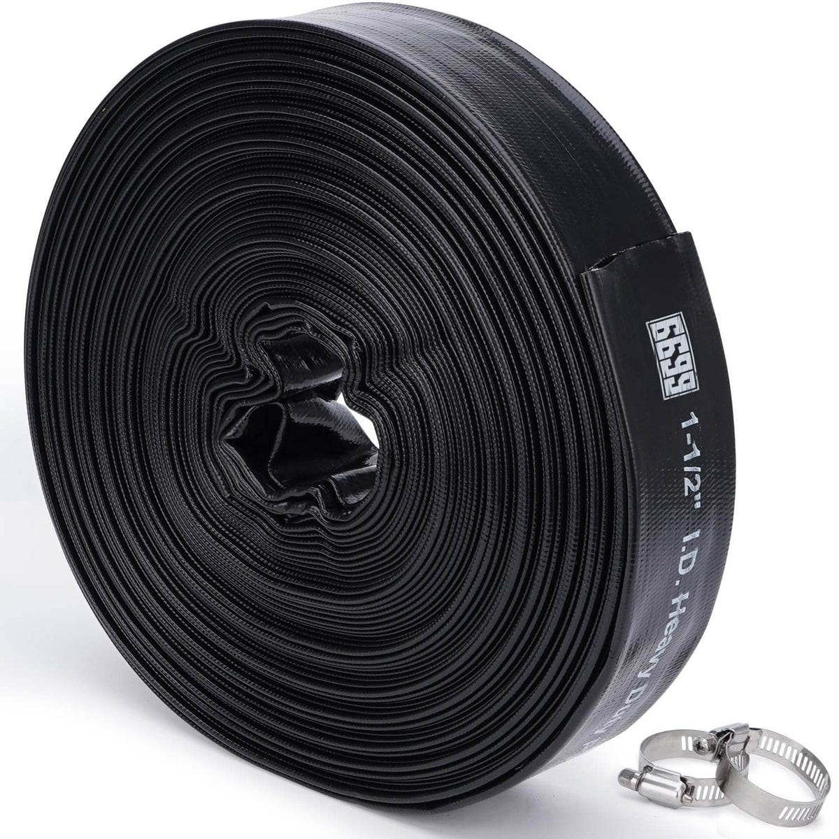 6699 discharge hose 1-1/2 inch lay-flat, 100-foot length for water removal