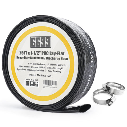 6699 discharge hose ready for pool backwash, durable and versatile.