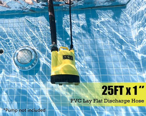 6699 PVC lay-flat hose with clamps ready for easy outlet hookup