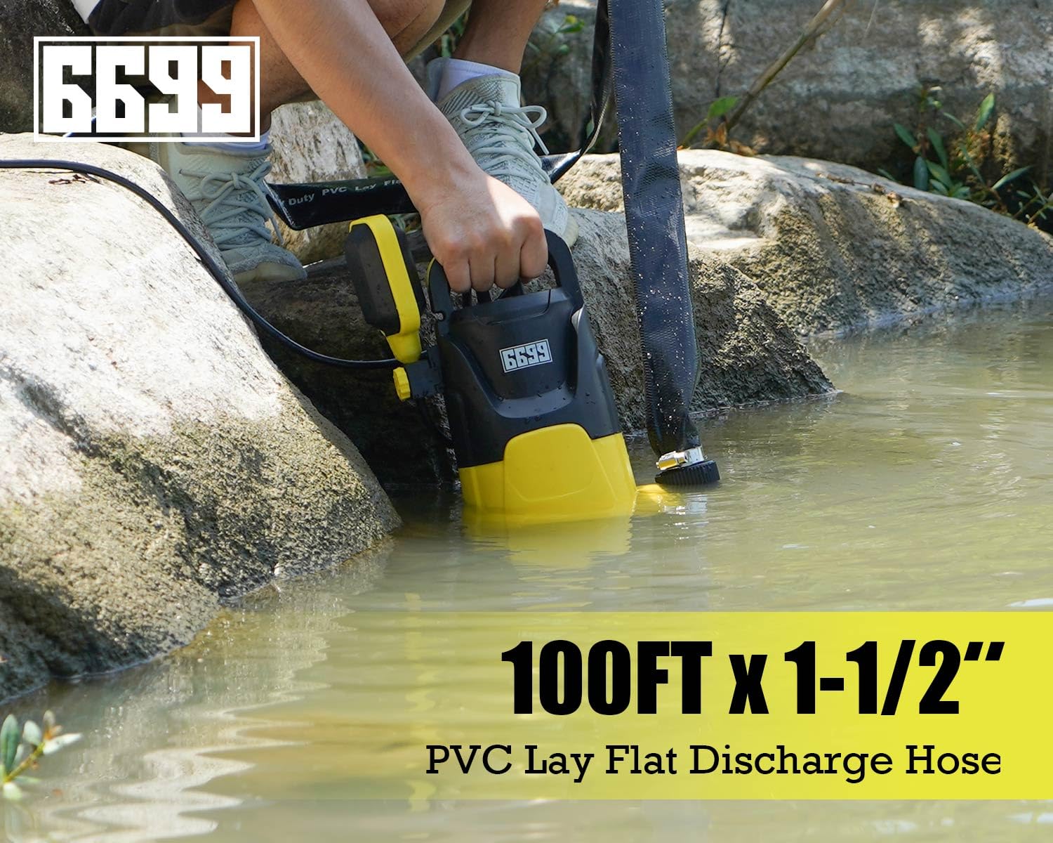 6699 SUS304 clamps secure the hose to the pump for reliable draining