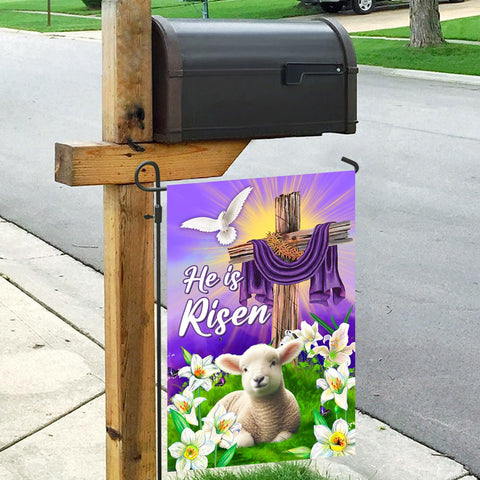 68LDROOTER Outdoor Easter flag for lawn, deck, or porch display