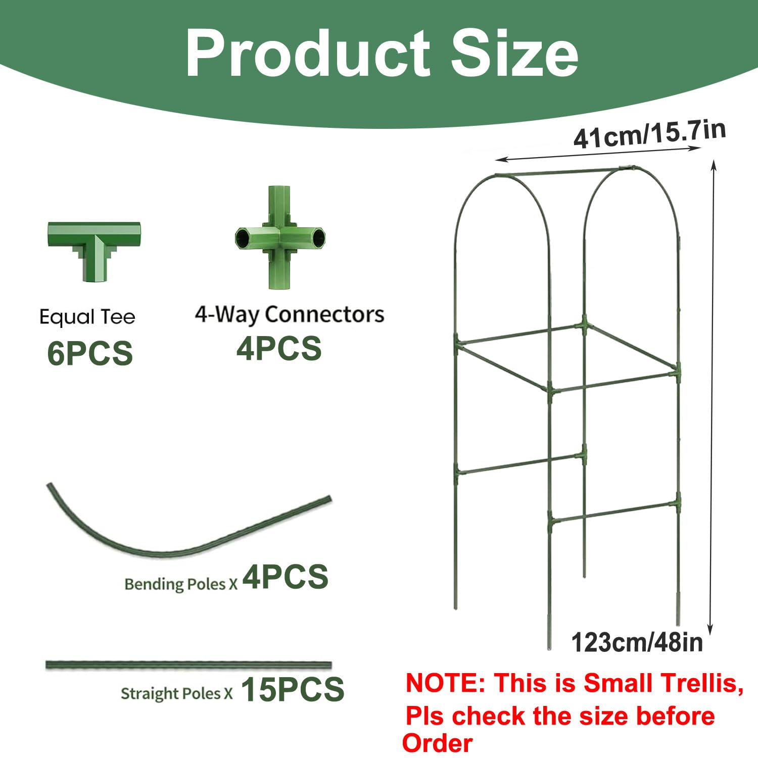 7Queen 47inch-x-15-7inch trellis frame fits standard raised beds for flexible layout.