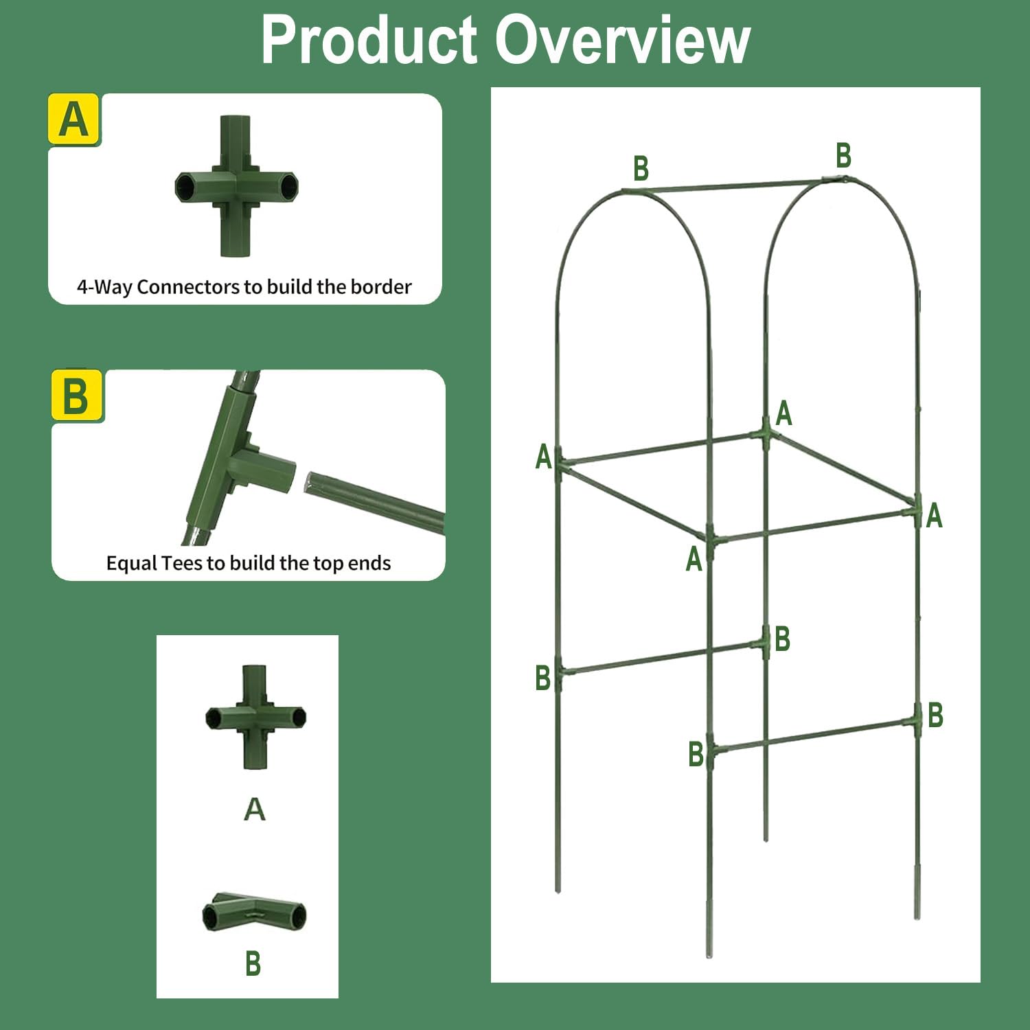 7Queen foldable garden tunnel trellis offers versatile training space for beans, tomatoes, and roses.