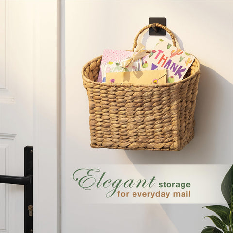 84ECO wicker hanging basket mail catcher keeps mail, keys, and notes organized.