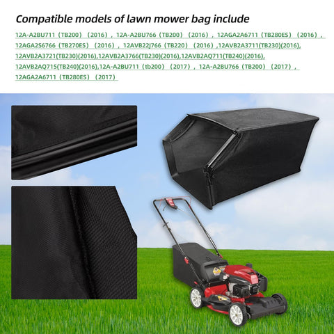 8B8B lawnmower bag 96404117 demonstrates broad TB-series compatibility