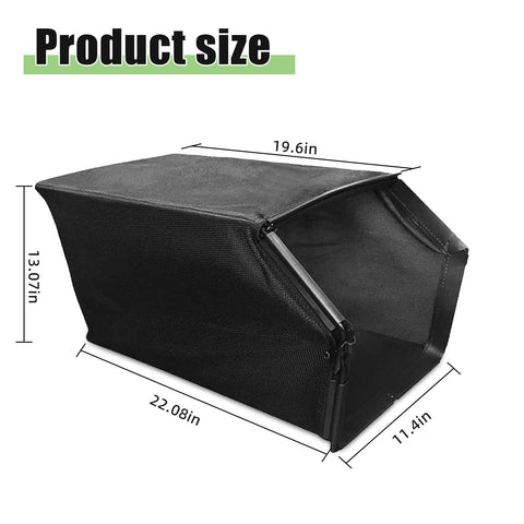 8B8B lawnmower bag dimensions check prompts frame verification