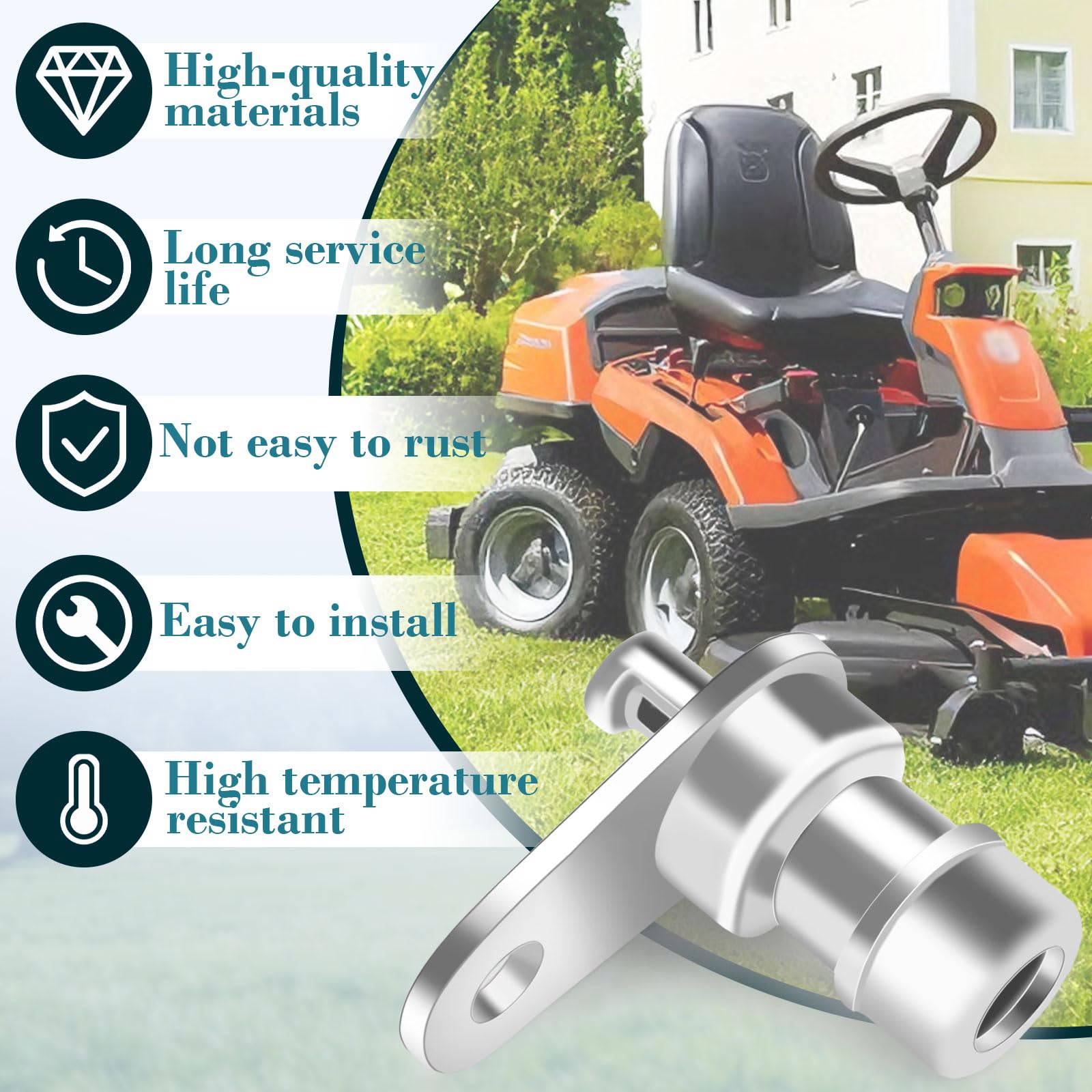 8B8B washout port deck protection reduces debris buildup during mowing.