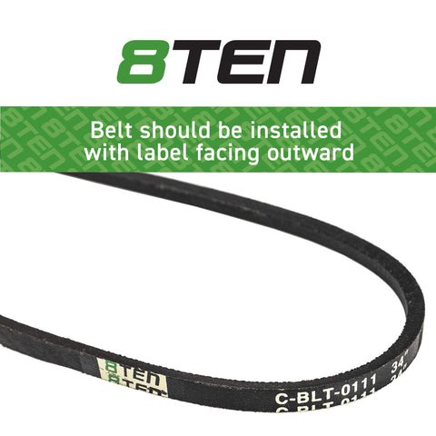 8TEN drive belt aligned across multiple models for reliable replacement.