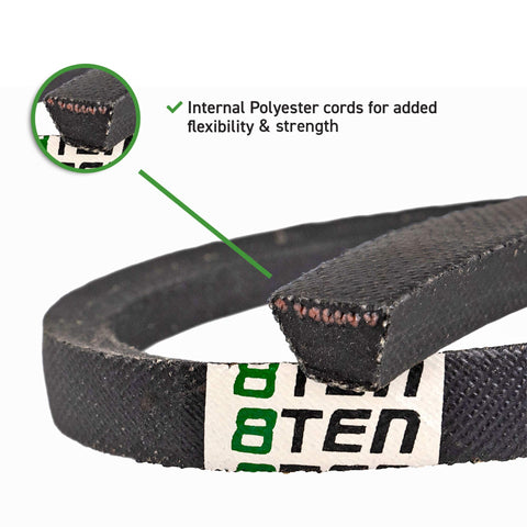 8TEN drive belt packaging highlights OEM cross references for easy shopping.