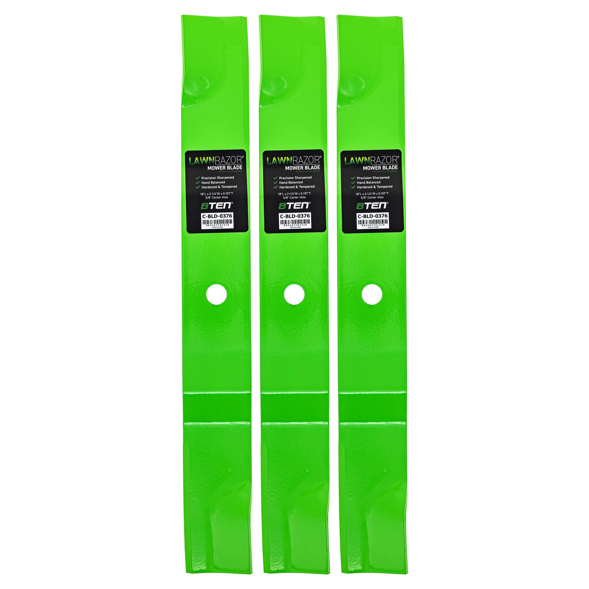 8TEN LawnRAZOR blade front view for 52-inch decks boosts cut efficiency