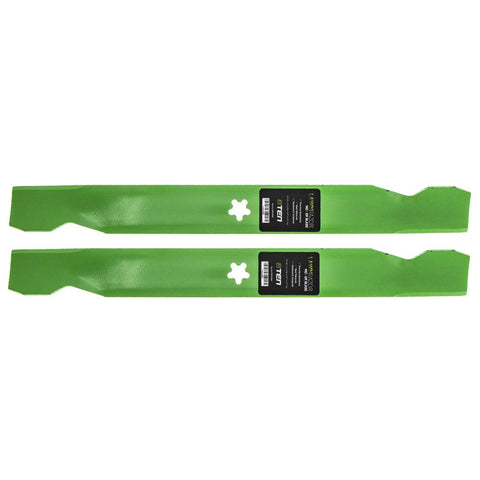 Close-up of 8TEN LawnRAZOR blade edge with notched high-lift design.