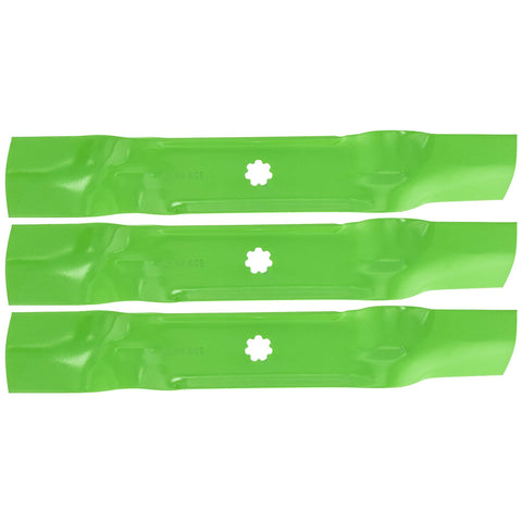 8TEN LawnRAZOR blade set side view highlighting 48-inch deck fit.