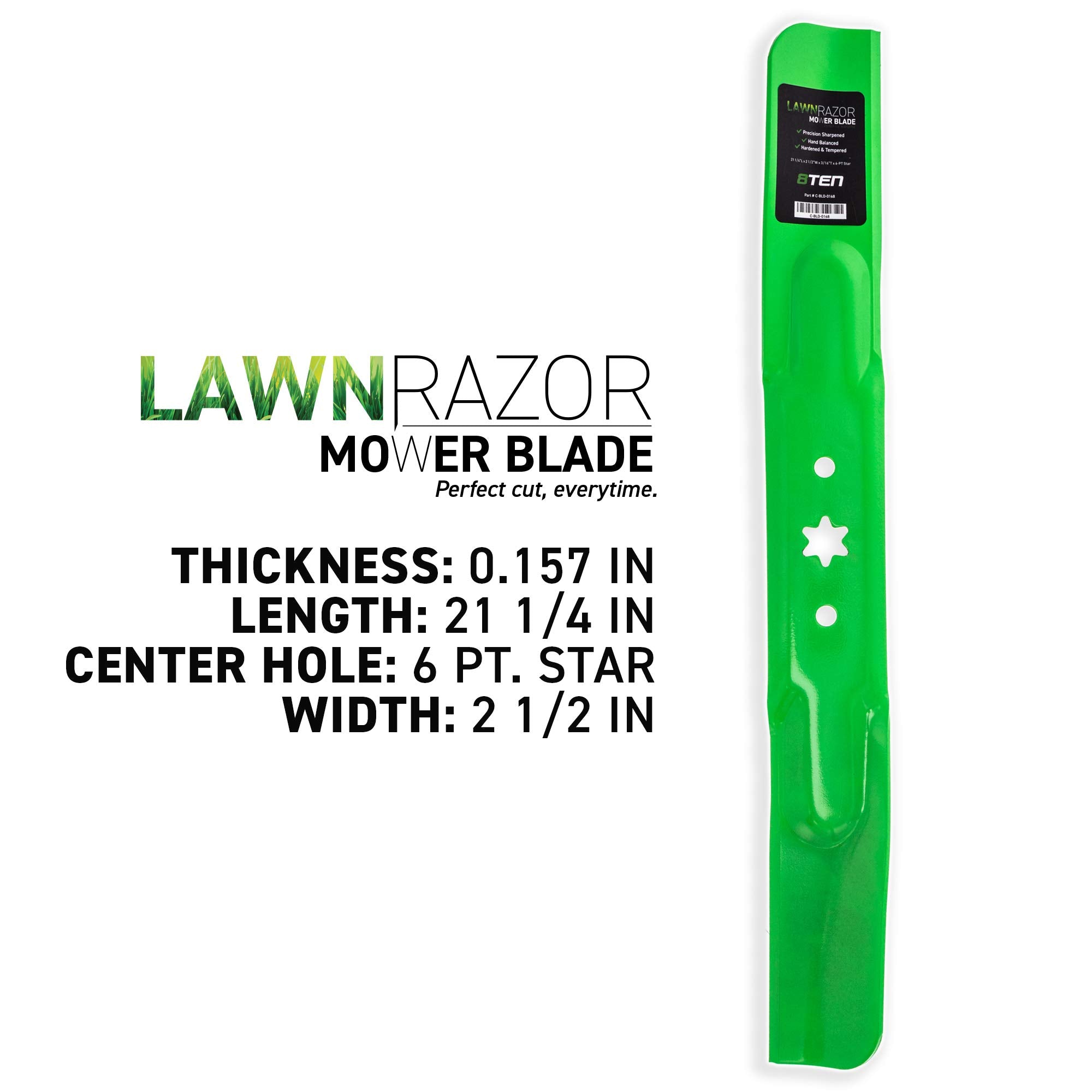 8TEN LawnRAZOR blade set for Troy-Bilt 42-inch decks supports clean, even mowing.