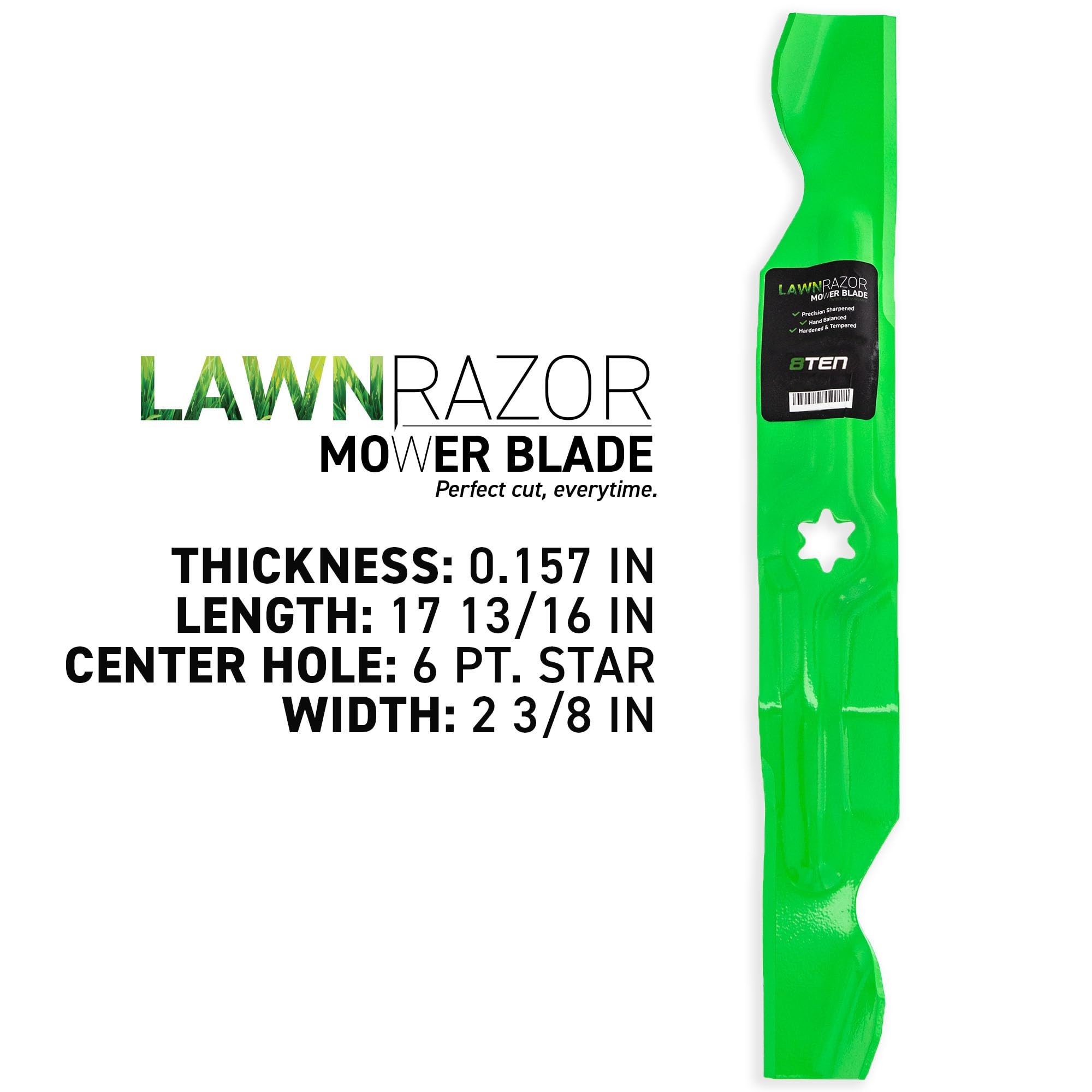 8TEN LawnRAZOR blade for Cub Cadet 942-04056C with strong lift and cut.