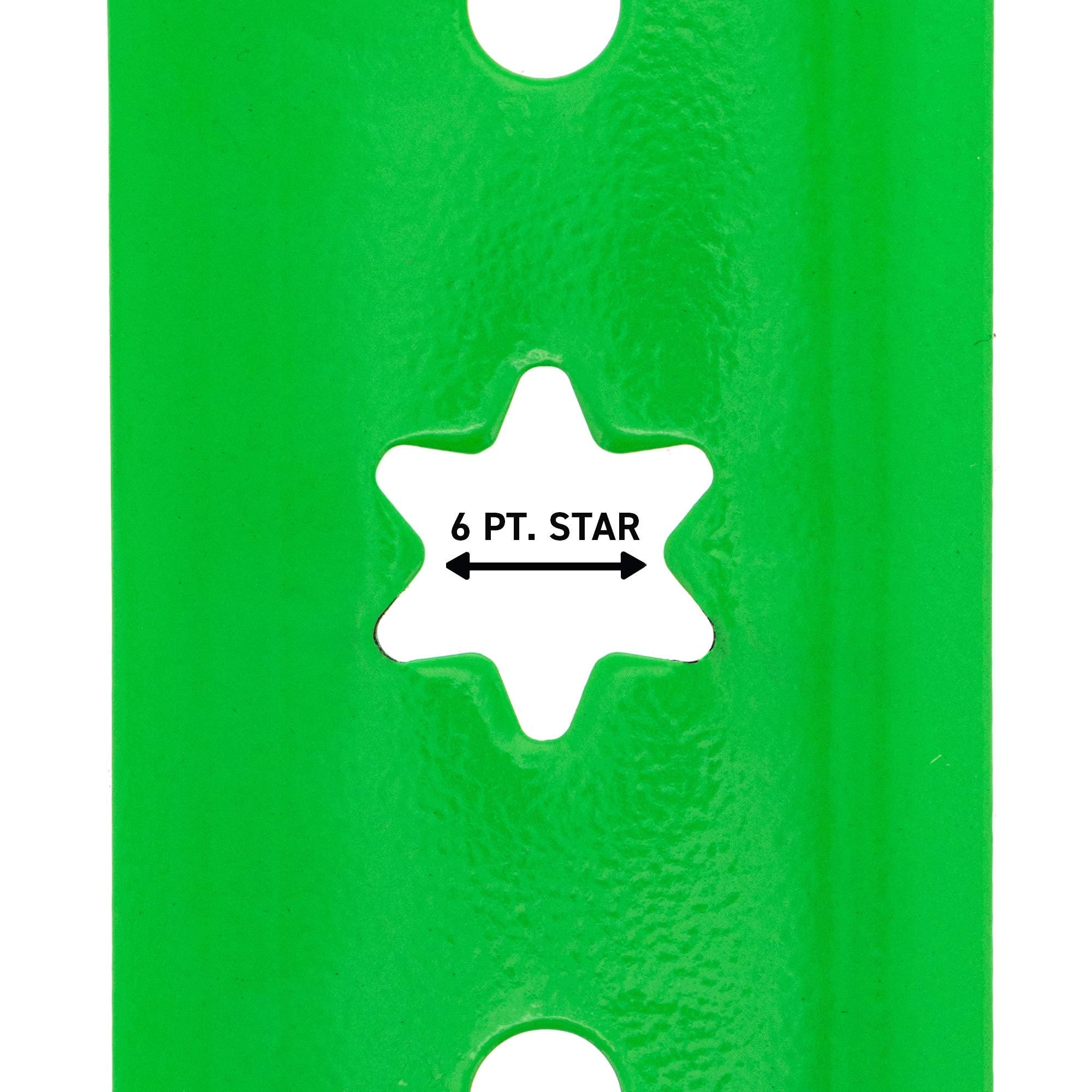 Close-up of 8TEN LawnRAZOR high-lift blades showing elevated cutting edge.