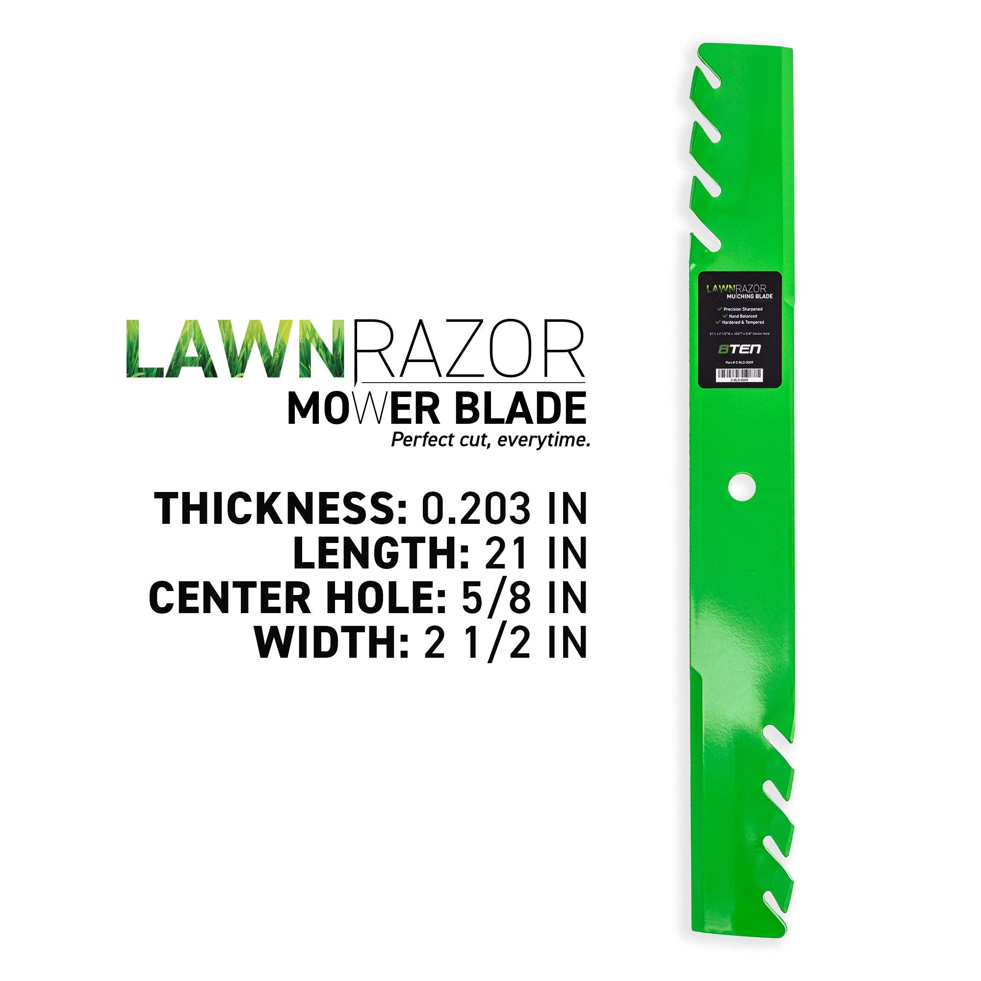 8TEN LawnRAZOR packaging showcases a convenient 3 pack for replacements