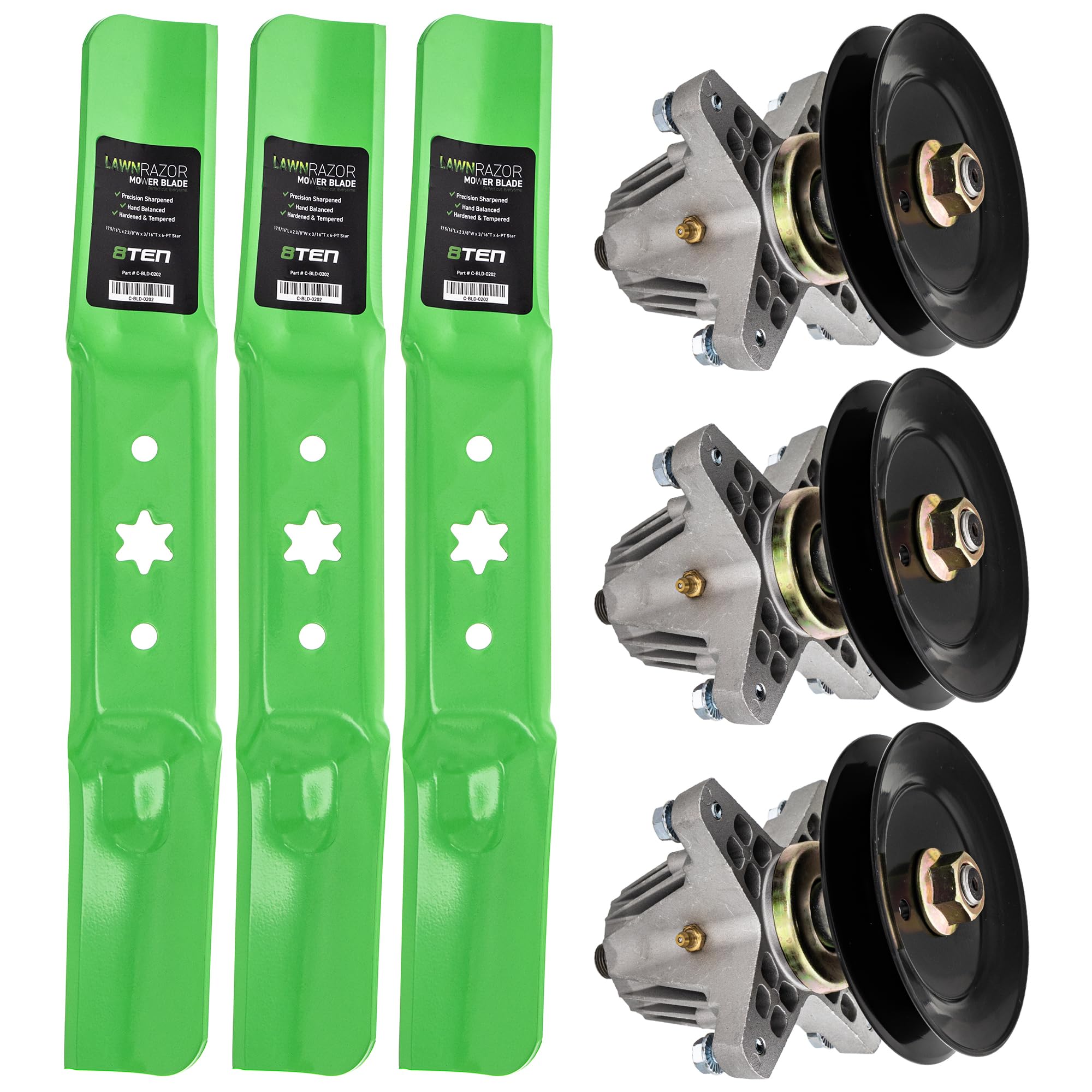 8TEN spindle high-lift kit for 50-inch Cub Cadet deck improves cut consistency