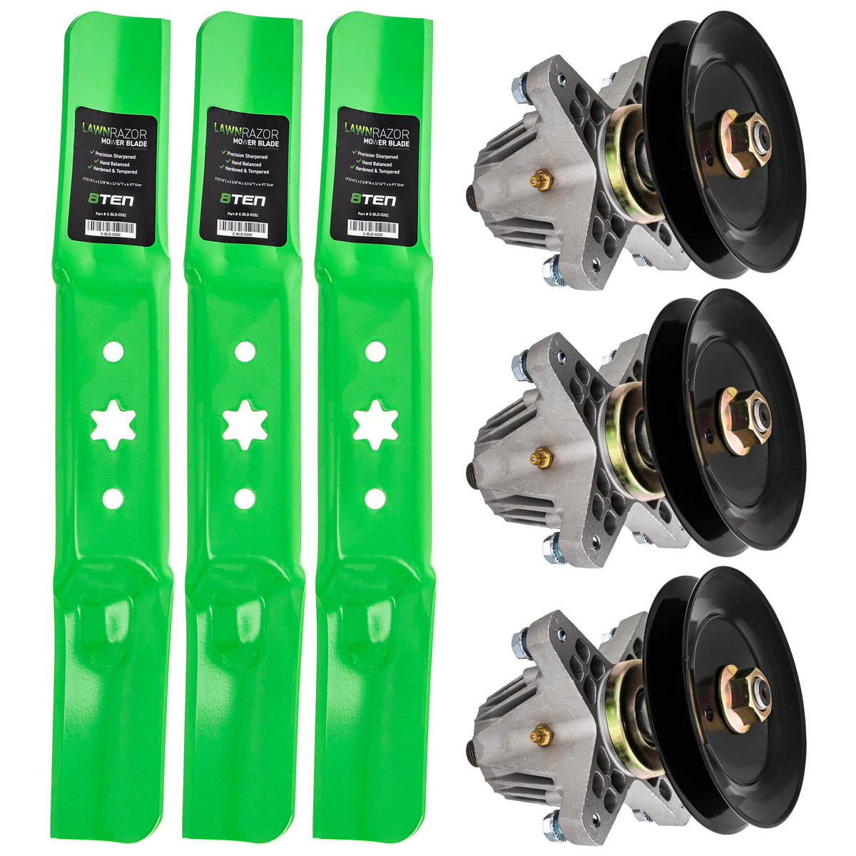 8TEN spindle high-lift kit for 50-inch Cub Cadet deck improves cut consistency