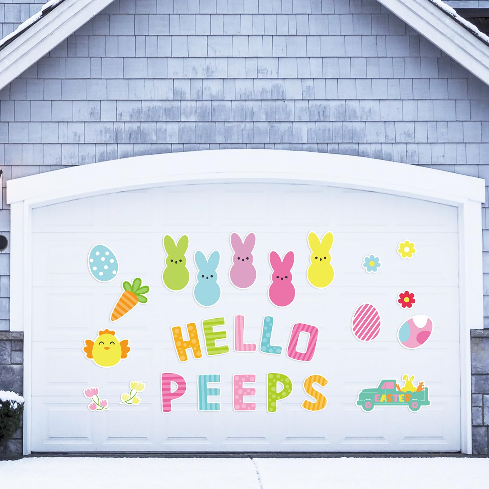 90shine letter magnets spelling Easter messages on a metal surface