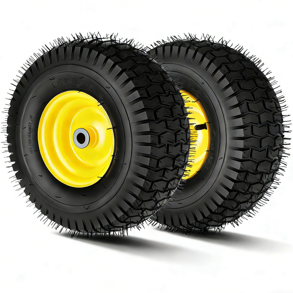 9th Shop 15x6.00-6 lawn mower tire front view with strong traction.