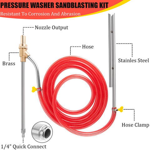 9TH SHOP 5000 PSI wet sandblaster attachment highlighting robust rust removal potential