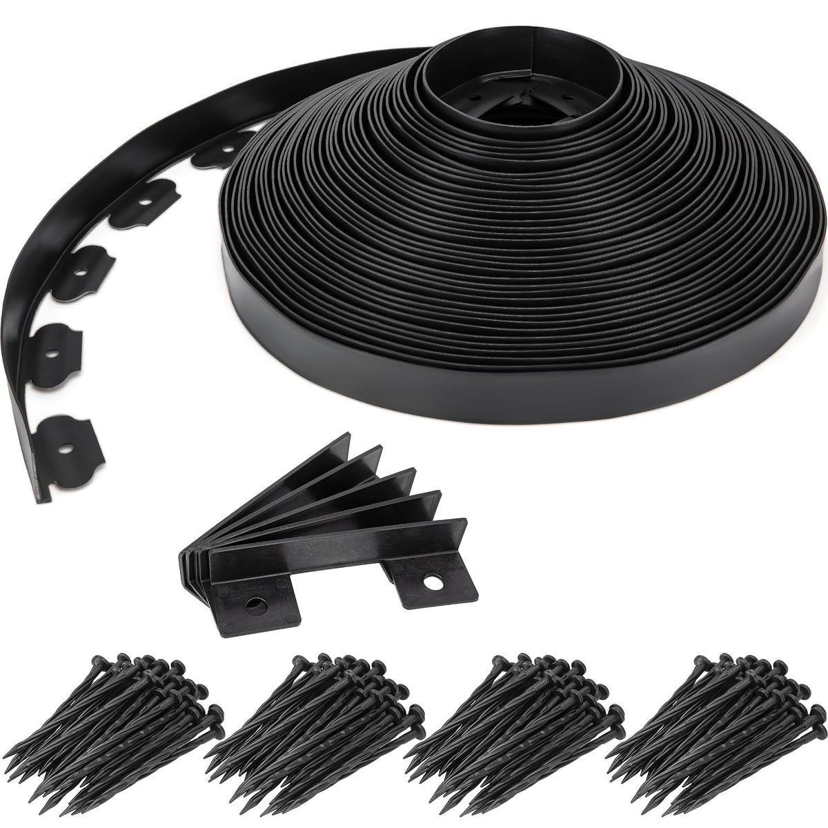 9TH SHOP landscape edging coil in black provides a durable border for clean lawn lines.