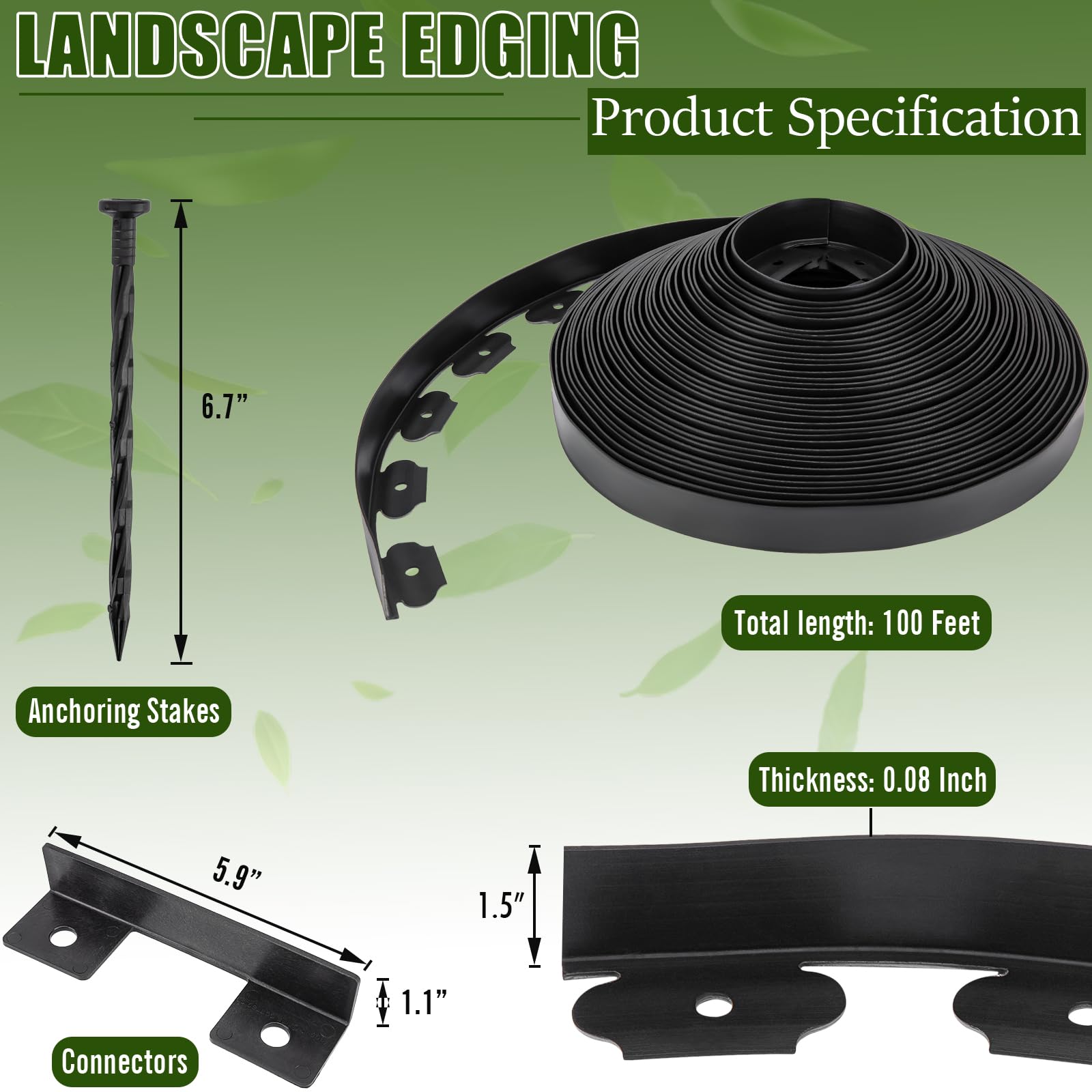 9TH SHOP anchoring spikes grip ground firmly for stable landscape borders.