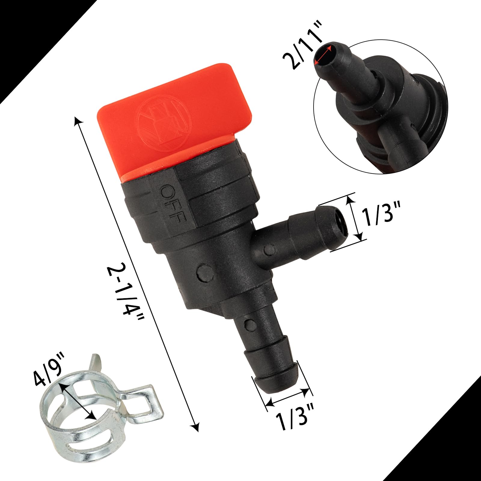 Belsdar 90-degree fuel shut-off valve designed for tight spaces.
