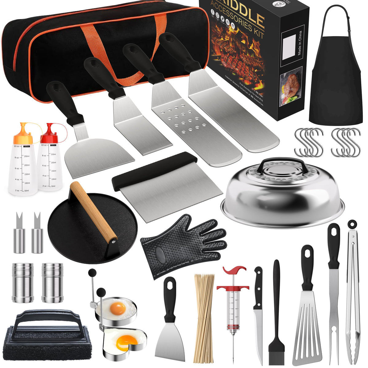 Furnhome 134pcs griddle kit spatulas for precise outdoor cooking