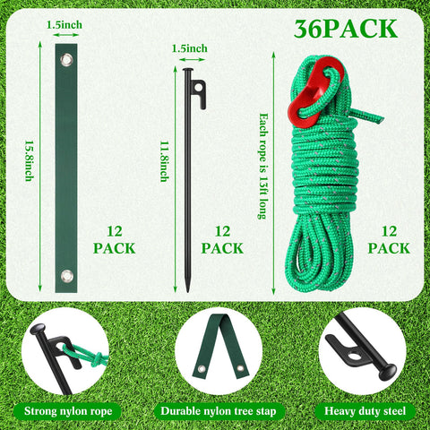 Sintuff rope and stakes ready for anchoring and upright growth in outdoor settings