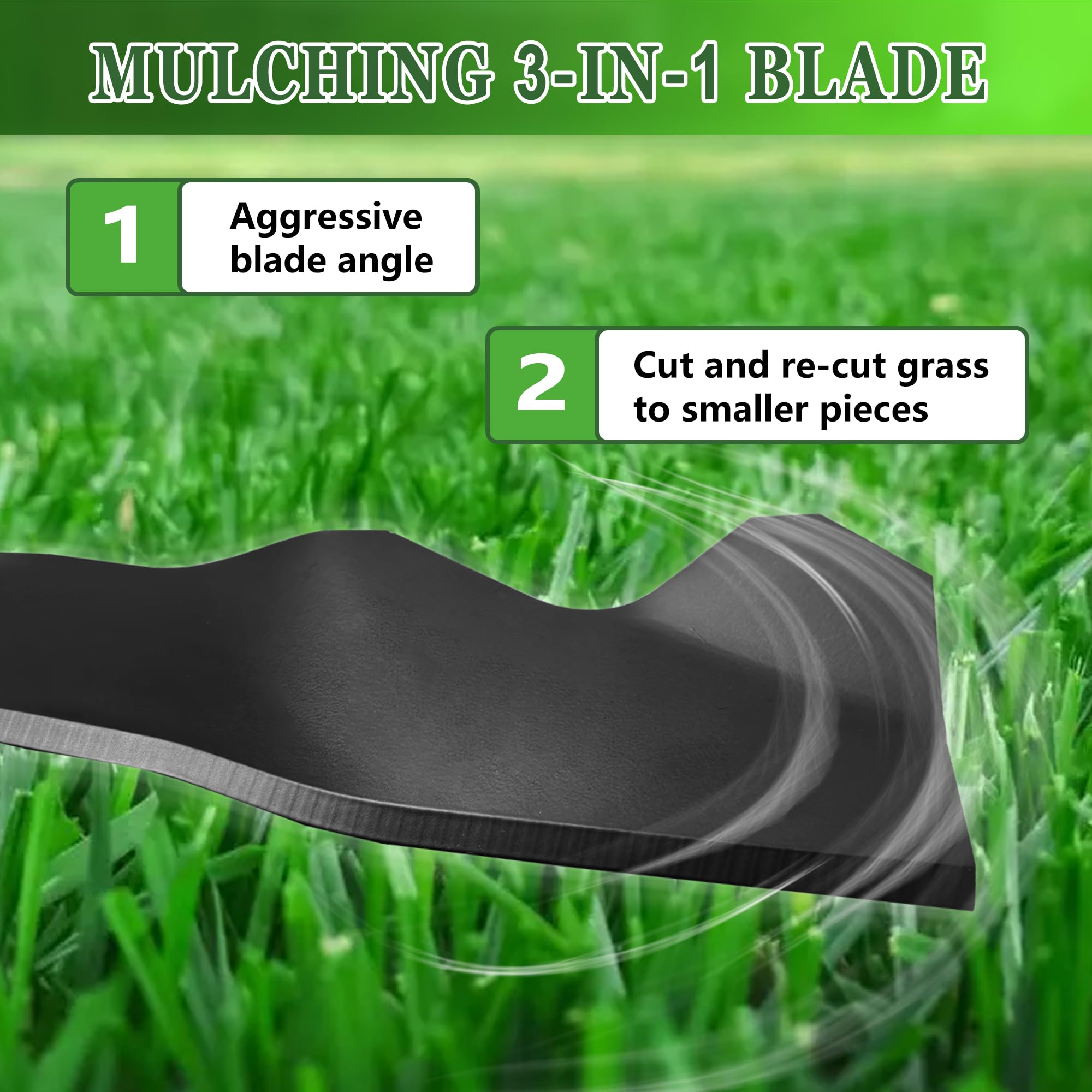 A ABIGAIL 3-in-1 mulching blade for versatile cutting