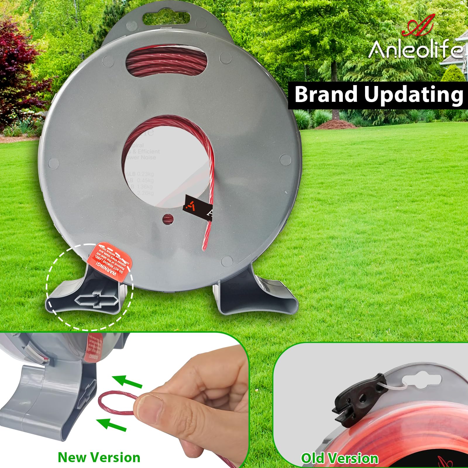 A ANLEOLIFE 3-layer square twisted line demonstrates strength for tough brush-cutting