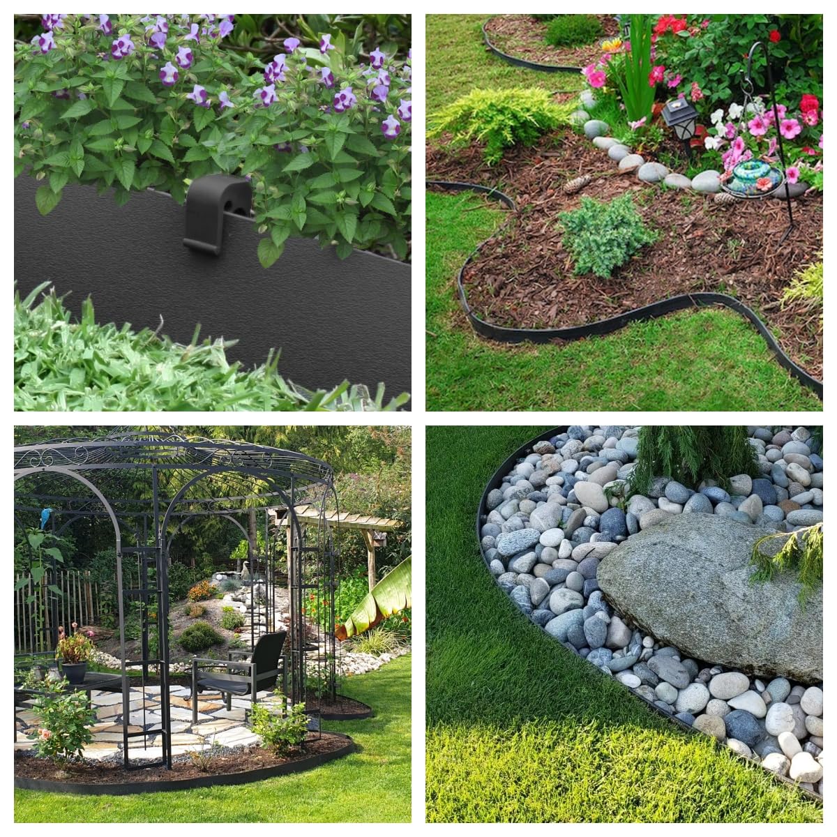 A ANLEOLIFE 5-inch edging demonstrates strong root barrier for defined flower beds.