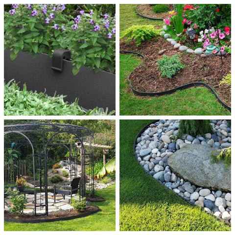 A ANLEOLIFE 5-inch edging demonstrates strong root barrier for defined flower beds.