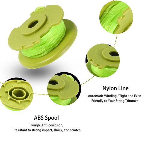 A ANLEOLIFE 0.080in twisted line provides precise cuts through light brush.