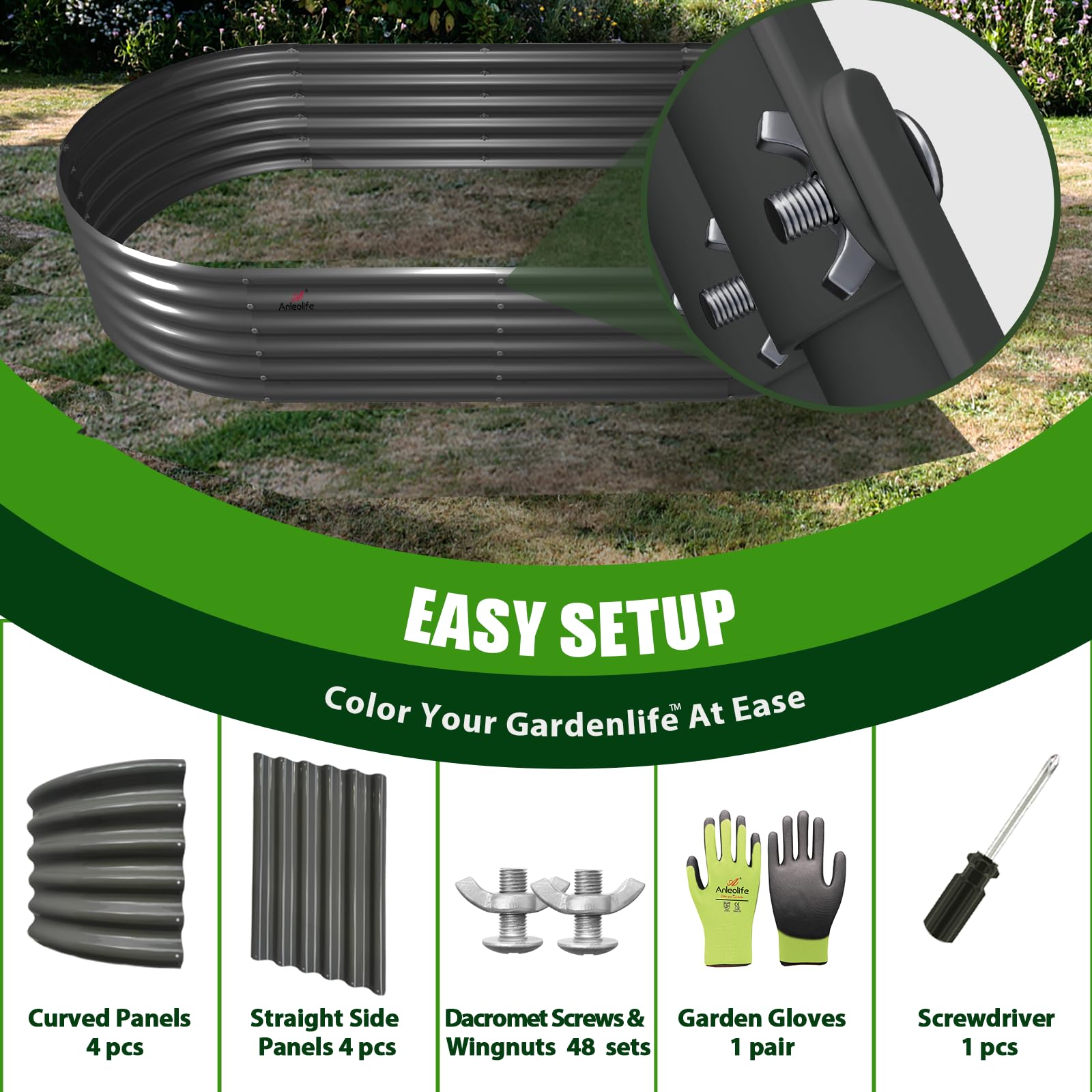 A ANLEOLIFE ideal for balconies and small gardens with 18-inch depth