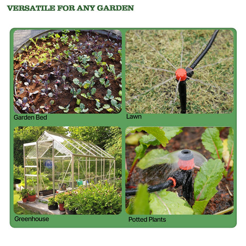 A ANLEOLIFE garden installation showing versatile placement on beds and lawns