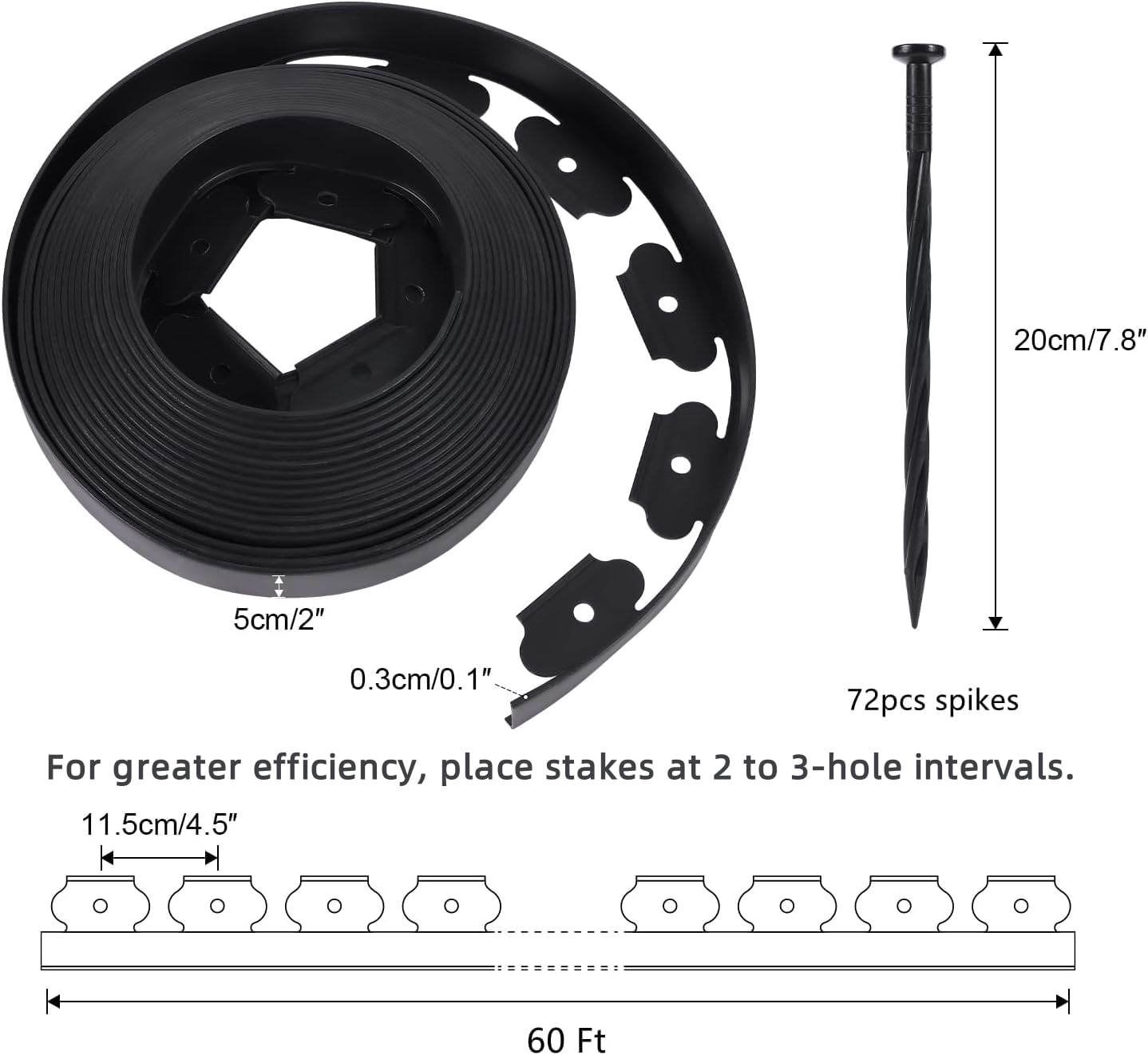 A ANLEOLIFE heavy-duty black edging resists fading for long-lasting garden boundaries.