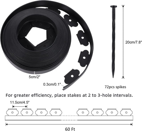 A ANLEOLIFE heavy-duty black edging resists fading for long-lasting garden boundaries.